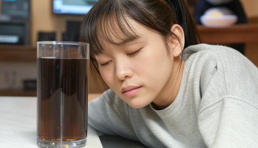 カラオケルームで眠る女性